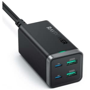 RAVPower iPhone 13 PD Pioneer 65W 4-Port Wall Charger for $25 RAVPower iPhone 13 PD Pioneer 65W 4-Port Wall Charger for $25
