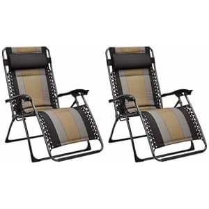 Amazon Basics Padded Zero Gravity Patio Chair - Black, 2-Pack for $190 Amazon Basics Padded Zero Gravity Patio Chair - Black, 2-Pack for $190