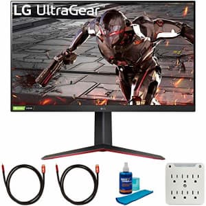 LG 32GN550-B 32 inch Ultragear FHD 165Hz HDR10 Monitor with G-SYNC Bundle with 2X 6FT Universal 4K for $220