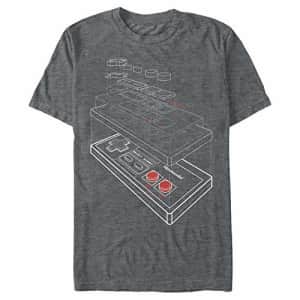Nintendo Men's T-Shirt, Char HTR, Small for $16