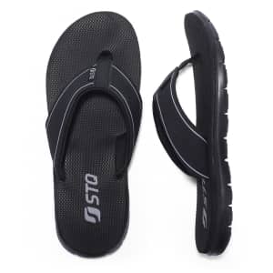 STQ Women's Memory Foam Thong Sandals for $14