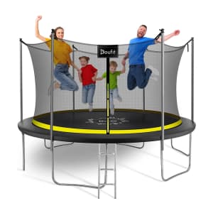 15-Foot Heavy Duty Trampoline with Enclosure for $130