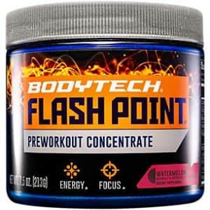BodyTech Flash Point Pre Workout Concentrate for Energy, Focus Stamina, Watermelon (201 Grams for $14