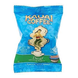 Kauai Coffee Single-Serve Pods, Decaf Medium Roast Arabica Coffee, Grown, Harvested and Roasted in for $45