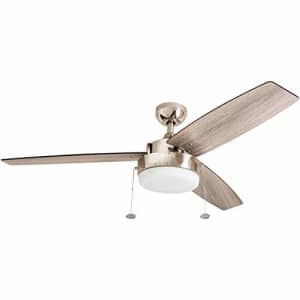 Prominence Home Statham, 52 Inch Contemporary Indoor LED Ceiling Fan with Light, Pull Chain, Dual for $111