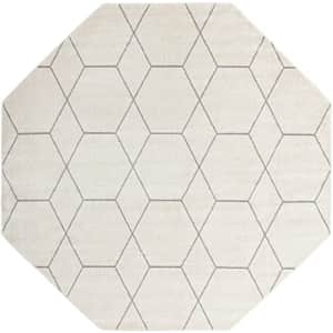 Unique Loom Trellis Frieze Collection Area Rug - Geometric (5' Octagon, Ivory/ Gray) for $38