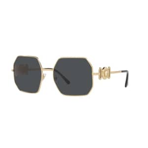 Versace Woman Sunglasses Gold Frame, Dark Grey Lenses, 58MM for $127
