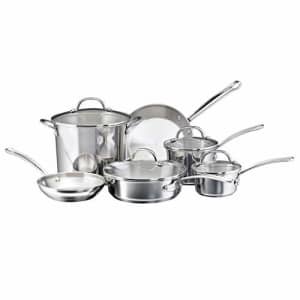 Farberware 75653 Millennium Stainless Steel Cookware Pots and Pans Set, 10 Piece for $125
