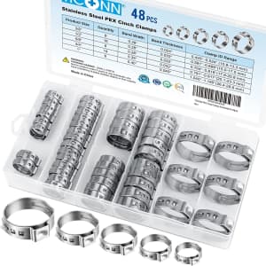 Ticonn PEX Clinch Clamps 48-Pc. Kit for $11 Ticonn PEX Clinch Clamps 48-Pc. Kit for $11