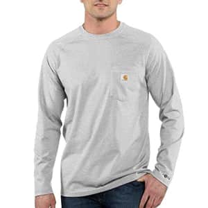 Carhartt Men's Force Cotton Delmont Long-Sleeve T-Shirt (Regular and Big & Tall Sizes), Heather for $26