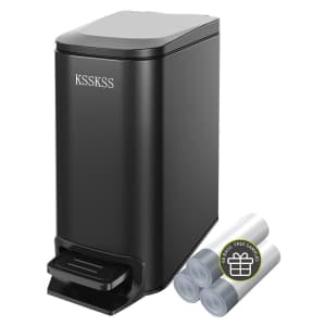 Bathroom Trash Can with Soft Close Lid for $15