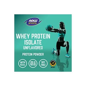 Now Foods NOW Sports Nutrition, Whey Protein Isolate, 25 g With BCAAs, Unflavored Powder, 1.2-Pound for $25