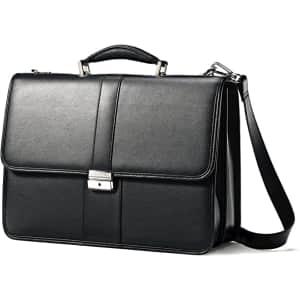 Samsonite Leather Flapover Briefcase for $175