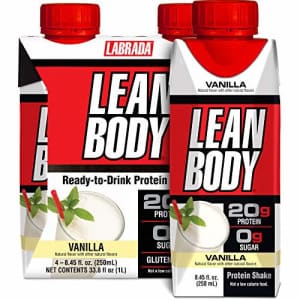 Labrada Nutrition Lean Body Ready-to-Drink Vanilla Protein Shake, 20g Protein, Whey Blend, 0 Sugar, Gluten Free, 22 for $15