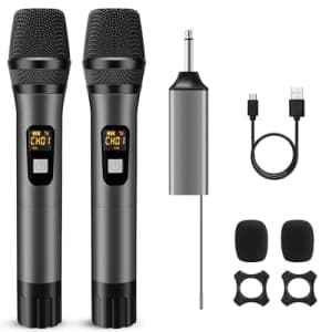 Wireless Dual UHF Dynamic Microphone System for $40