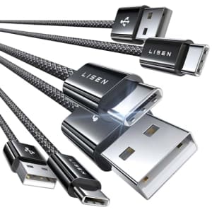 Lisen USB-C Cable 3-Pack for $8.84 w/ Prime