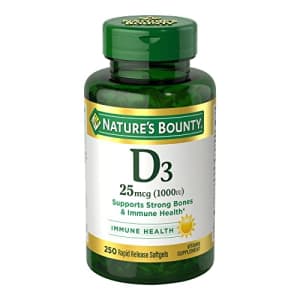 Nature's Bounty Natures Bounty Vitamin D3 1000 IU, Immune Support, Helps Maintain Healthy Bones, 250 Rapid Release for $11