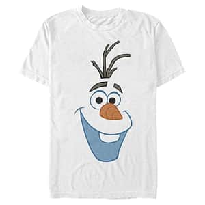 Disney Men's Frozen Big Olaf Face Two T-Shirt, White, XX-Large for $26
