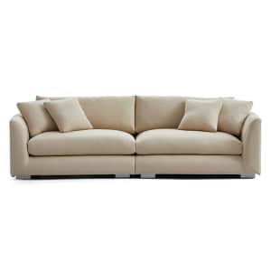 Aalto Boutique 84" 3-Seater Linen Feathers Sofa for $1,373