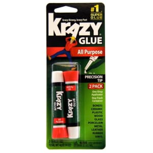 Krazy Glue All Purpose Super Glue 2-Pack for $2
