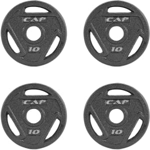 Cap Barbell Cap 10-lb. Olympic Grip Weight Plates 4-Pack for $43