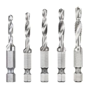 DEWALT Drill Tap Set, Impact Ready, 1/4-Inch, 5-Piece (DWADTQTR5SET) for $26 DEWALT Drill Tap Set, Impact Ready, 1/4-Inch, 5-Piece (DWADTQTR5SET) for $26