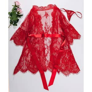 Women's 3-Piece Lace Robe Set: 2 for $24.66