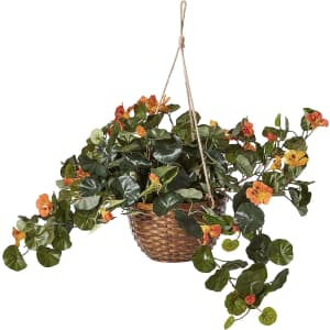 Nearly Natural 22" Nasturtium Silk Hanging Basket for $40