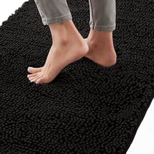 Gorilla Grip Bath Rug 42x24, Thick Soft Absorbent Chenille, Rubber Backing Quick Dry Microfiber for $30