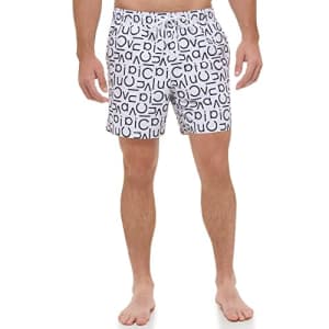 Calvin Klein Men's Standard UV Protected Quick Dry Swim Trunk, White, Large for $25