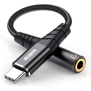 ESR USB-C to 3.5mm Headphone Jack Adapter for $5
