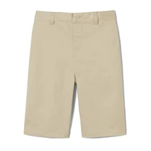 French Toast Boys' Adaptive Flat Front Shorts with Hook and Loop Closure and Elastic Waist, Khaki, 6 for $13