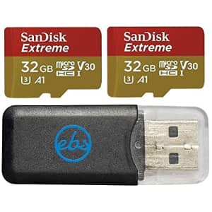 SanDisk Extreme (UHS-1 U3 / V30) A1 32GB (2 Pack) MicroSD Card for GoPro Hero 10 Black Action Cam for $21