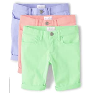 The Children's Place Girls' Sold Skimmer Shorts 3 Pack, Purple/Orange/Green, 14 for $34 The Children's Place Girls' Sold Skimmer Shorts 3 Pack, Purple/Orange/Green, 14 for $34
