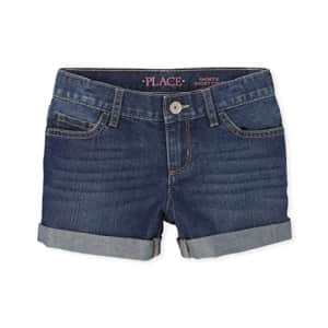 The Children's Place girls The Children's Place Roll Cuff Denim Shortie Shorts, Sophie Wash, 6 7 US for $13