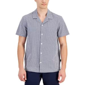 Michael Kors Men's Gingham Seersucker Camp Shirt for $18