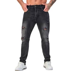 Men's Slim Fit Stretch Jeans for $15