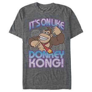 Nintendo Men's Donkey Kong It's On Taunt T-Shirt, Char HTR, Medium for $22