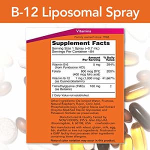 Now Foods NOW Supplements, Vitamin B-12 Liposomal Spray with Folic Acid, TMG and B-6, 2-Ounce for $9 Now Foods NOW Supplements, Vitamin B-12 Liposomal Spray with Folic Acid, TMG and B-6, 2-Ounce for $9
