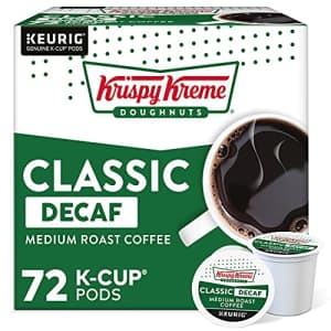 Krispy Kreme Classic Decaf, Single-Serve Keurig K-Cup Pods, Medium Roast Coffee, 72 Count for $24 Krispy Kreme Classic Decaf, Single-Serve Keurig K-Cup Pods, Medium Roast Coffee, 72 Count for $24