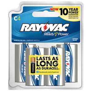 Rayovac Rayovac Alkaline Reclosable Batteries, C Size for $14
