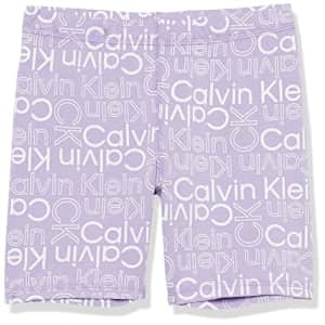 Calvin Klein Girls' Performance Bike Shorts, Violet Tulip Logo, 8-10 for $10