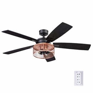 Honeywell Ceiling Fans 51459-01 Carnegie Ceiling Fan, 52, Matte Black for $149