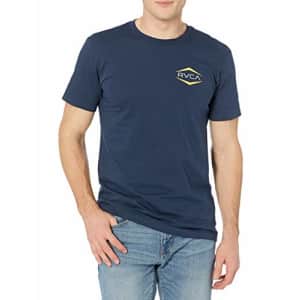 RVCA Men's Graphic Short Sleeve Crew Neck Tee Shirt, Astro HEX/Federal Blue, Small for $21