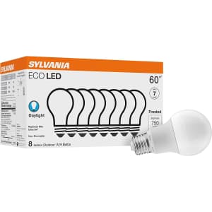 Sylvania 9W ECO LED Light Bulb 8-Pack for $6