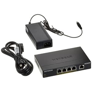 NETGEAR 5-Port Gigabit Ethernet PoE+ Unmanaged Switch (GS305PP) for $82
