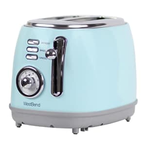 West Bend Toaster 2 Slice Retro-Styled Stainless Steel with 4 Functions and 6 Shade Settings, for $49