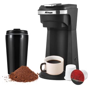 Aiosa 2-in-1 Single Serve K-Cup Coffee Maker for $40