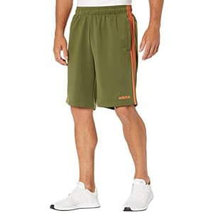 adidas Men's Standard Essentials 3-Stripes Shorts, Wild Pine, Large for $35