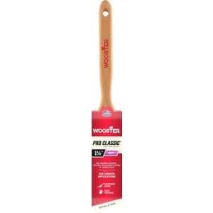 Wooster Z1222 1-1/2" Pro Classic White China Soft Bristle Angle Sash Paint Brush - 6ct. Case for $63